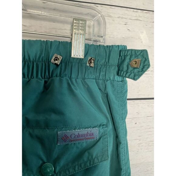 VINTAGE Columbia Pants Mens Large Green Lined Insulated Nylon Snowboard Ski 90’s - Picture 6 of 13